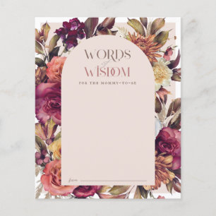 Tarjeta de asesoramiento Baby Shower rosa para Arc