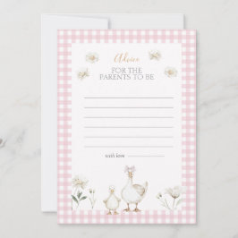 Tarjeta de asesoramiento Baby Shower rosa y capric