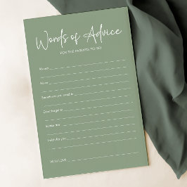 Tarjeta de asesoramiento Baby Shower simple para a