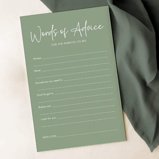 Tarjeta de asesoramiento Baby Shower simple para a (Subido por el creador)