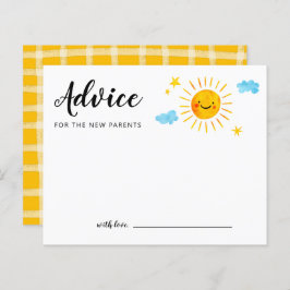 Tarjeta de asesoramiento Baby Shower Sunshine