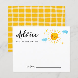 Tarjeta de asesoramiento Baby Shower Sunshine