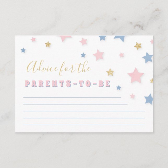 Tarjeta de asesoramiento Baby Shower Twinkle Littl (Anverso)