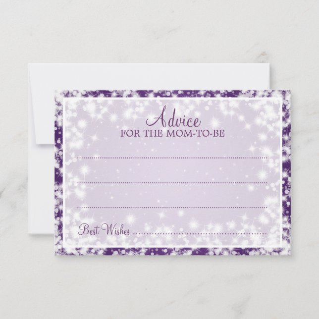 Tarjeta de asesoramiento Baby Shower Winter Sparkl (Anverso)