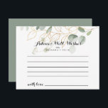 Tarjeta de asesoramiento Boda de caligrafía de fol<br><div class="desc">Esta tarjeta de boda de caligrafía folclórica dorada es perfecta para un boda moderno. Este diseño artístico presenta acuarelas de color oro y follaje verde de inspiración natural. Estas tarjetas son perfectas para un boda, una ducha de novia, una ducha de bebé, una fiesta de graduación y más. Personalice las...</div>
