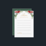 Tarjeta de asesoramiento Boda de Navidades clásico<br><div class="desc">Esta sencilla tarjeta de consejo boda para Navidades clásicos cuenta con un fondo blanco brillante y limpio, con letras minimalistas en negro y oro y acentos caligráficos manuscritos. Los adornos de hermosos y clásicos coronas verdes y rojas de Navidades con delicadas características de oro crean una perfecta estética de vacaciones...</div>