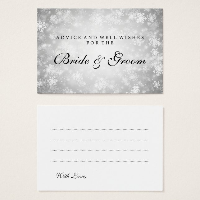 Tarjeta de asesoramiento boda Silver Winter Wonder (Anverso y reverso)