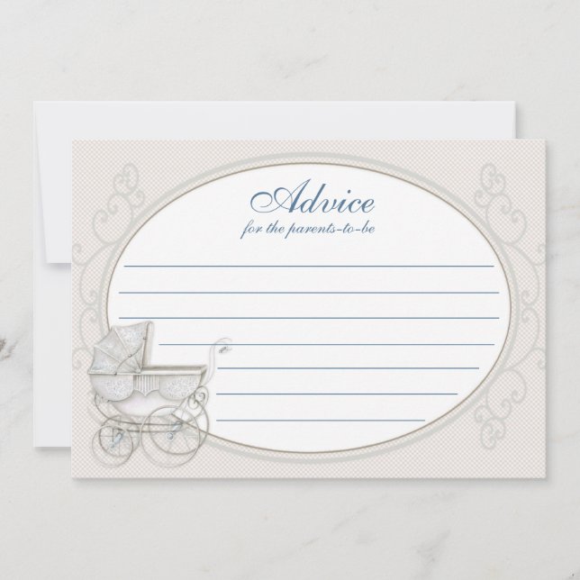 Tarjeta de asesoramiento Carriage Ivory Blue Gingh (Anverso)