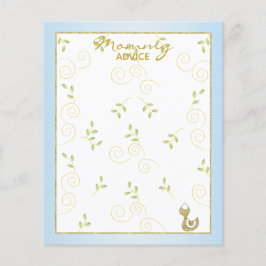 Tarjeta de asesoramiento de Baby Shower "Aves azul
