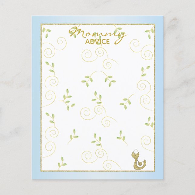 Tarjeta de asesoramiento de Baby Shower "Aves azul (Anverso)