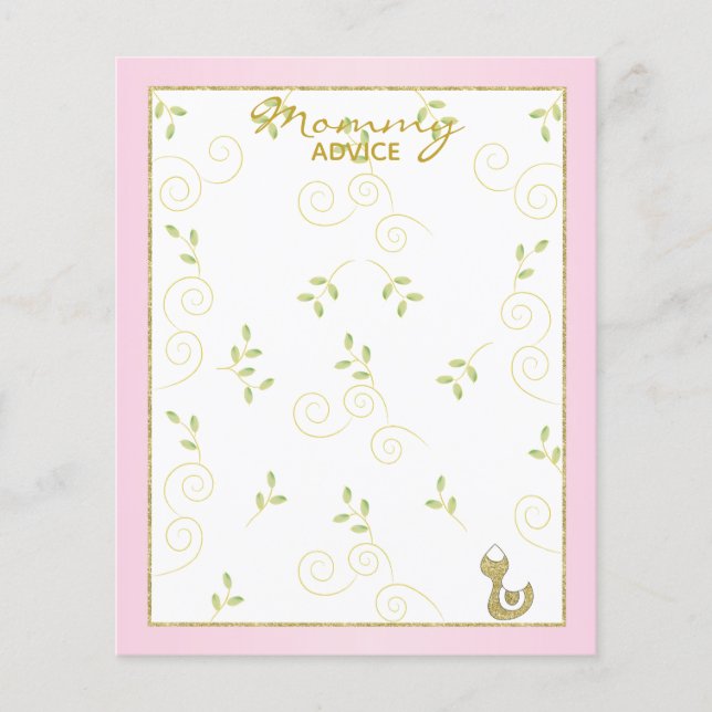 Tarjeta de asesoramiento de Baby Shower "Aves rosa (Anverso)