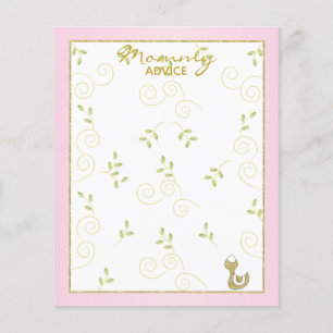 Tarjeta de asesoramiento de Baby Shower "Aves rosa