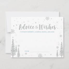 Tarjeta de asesoramiento de Baby Shower azul para