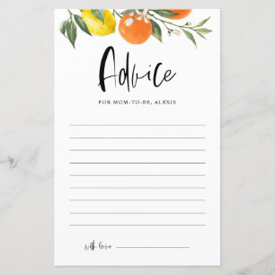 Tarjeta de asesoramiento de Baby Shower botánico d