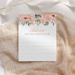 Tarjeta de asesoramiento de Baby Shower con flores
