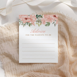 Tarjeta de asesoramiento de Baby Shower con flores