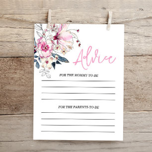 Tarjeta de asesoramiento de Baby Shower con flores