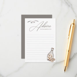 Tarjeta de asesoramiento de Baby Shower costera ná