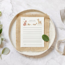 Tarjeta de asesoramiento de Baby Shower Cute Woodl