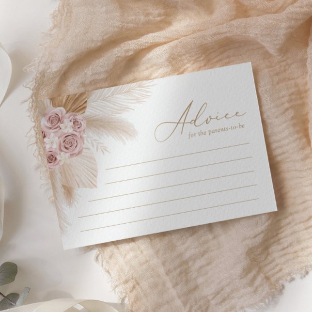 Tarjeta de asesoramiento de Baby Shower de Boho Pa (Subido por el creador)