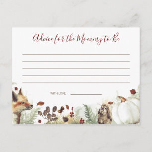 Tarjeta de asesoramiento de Baby Shower de otoño