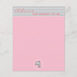 Tarjeta de asesoramiento de Baby Shower "Delfín ro