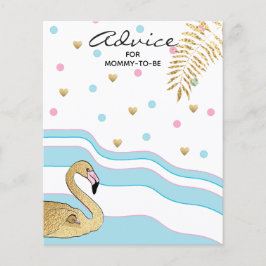 Tarjeta de asesoramiento de Baby Shower "Flamingo