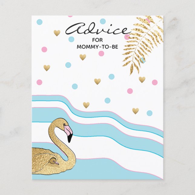 Tarjeta de asesoramiento de Baby Shower "Flamingo  (Anverso)