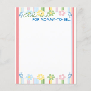 Tarjeta de asesoramiento de Baby Shower "Flores y