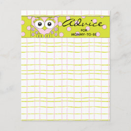 Tarjeta de asesoramiento de Baby Shower "Lechuza v