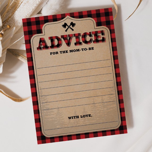 Tarjeta de asesoramiento de Baby Shower Rustic Buf (Subido por el creador)