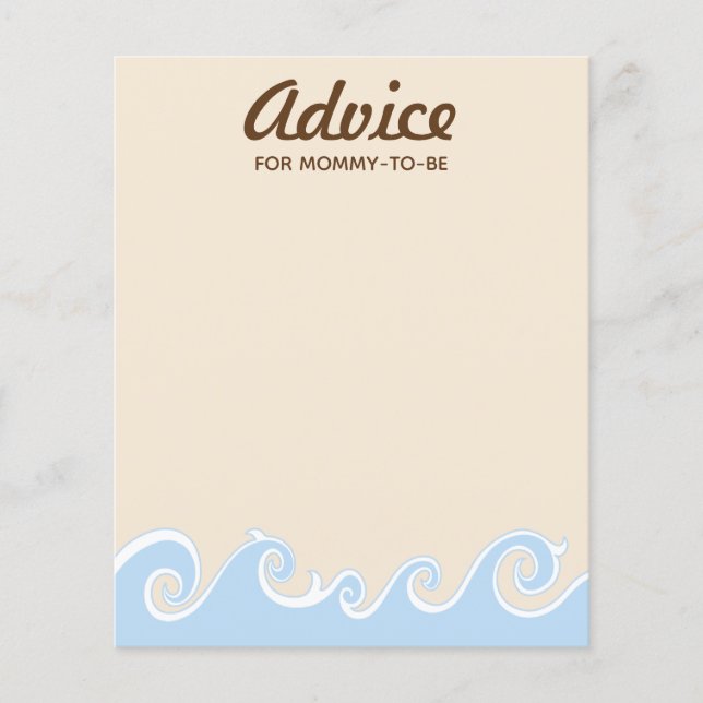 Tarjeta de asesoramiento de Baby Shower "Under the (Anverso)