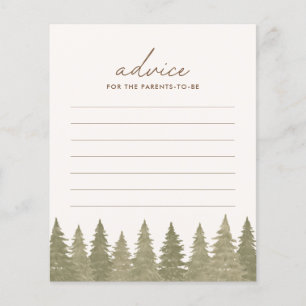 Tarjeta de asesoramiento de Baby Shower Woodland