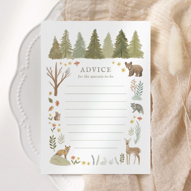 Tarjeta de asesoramiento de Baby Shower Woodland (Subido por el creador)