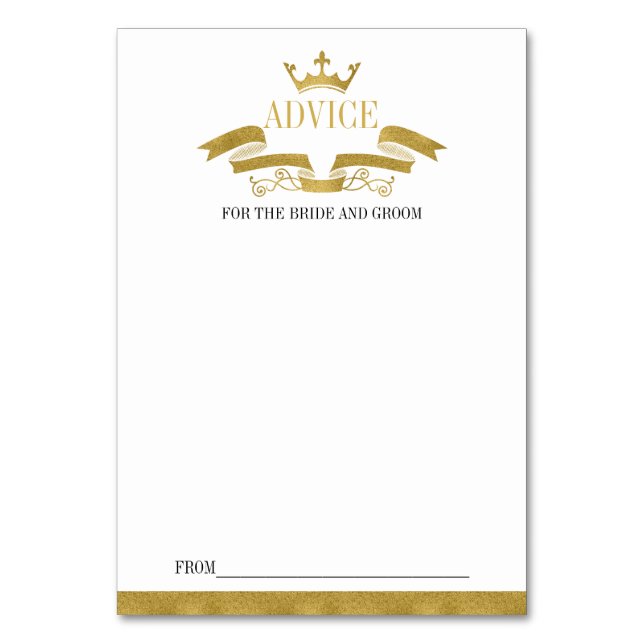 Tarjeta de asesoramiento de Boda de Escudo de oro  (Anverso)