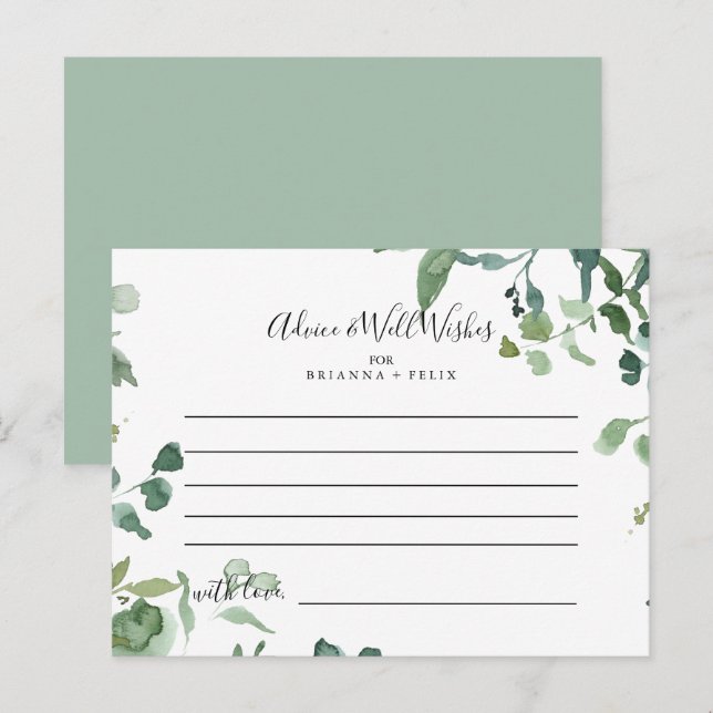 Tarjeta de asesoramiento de Boda de follaje con gu (Anverso / Reverso)