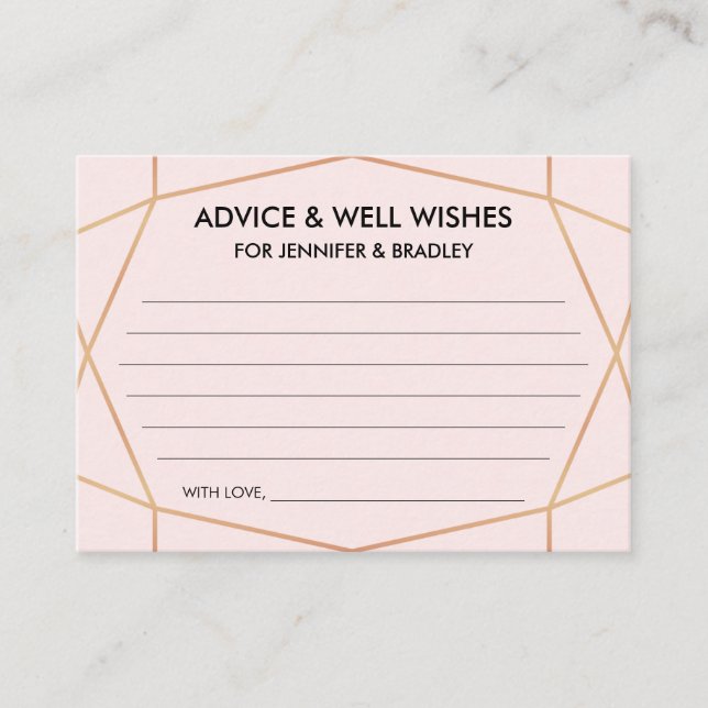 Tarjeta de asesoramiento de Boda de oro de Rosa ge (Anverso)