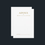 Tarjeta de asesoramiento de Boda de oro Minimalist<br><div class="desc">Esta clásica tarjeta de boda oro minimalista es ideal para un evento sencillo y elegante. La tipografía dorada vintage le da un toque formal elegante. Manténgalo como está,  o elige personalizarlo con obras de arte o gráficos de su elección.</div>