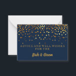 Tarjeta de asesoramiento de Boda de Relieve metali<br><div class="desc">Esta es la tarjeta de presentación Blank Elegant Gold Purpurina Faux Relieve metalizado Boda Advice Card. Esta carta con su purpurina de oro. Es perfecto como tarjetas de boda,  tarjetas de visita y más. Haga clic en el botón personalizar it para personalizar el diseño.</div>