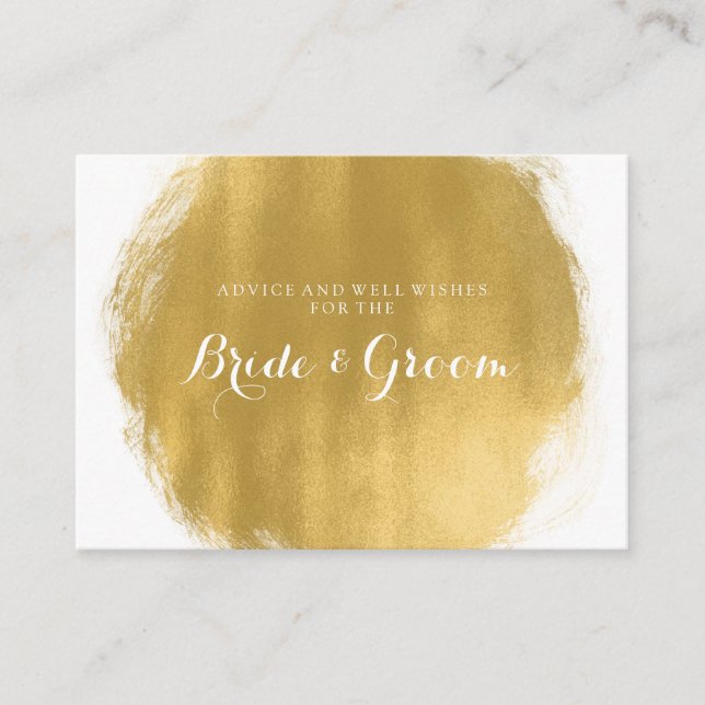Tarjeta de asesoramiento de boda Gold Paint Look (Anverso)