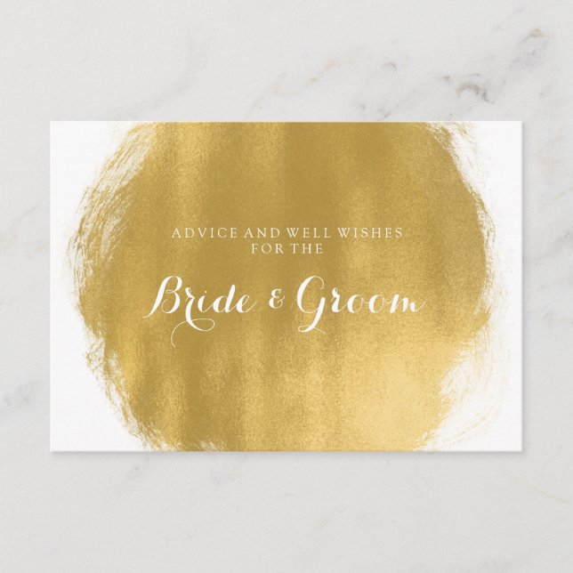 Tarjeta de asesoramiento de boda Gold Paint Look (Anverso)