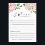 Tarjeta de asesoramiento de Boda para Rosas de col<br><div class="desc">Asesorar a los recién casados con estas tarjetas de consejo bonito boda floral. Presenta ilustraciones de rosas de jardín,  hortensias y ramos de eucalipto con un guión elegante. Personalice agregando nombres y otros detalles. Estas tarjetas de consejo floral rosas son perfectas para bodas de primavera y jardín.</div>