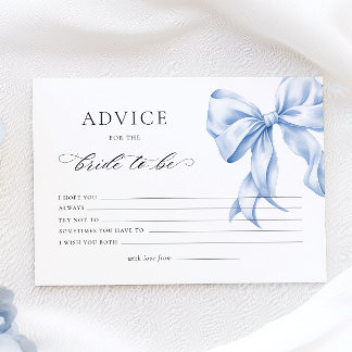 Tarjeta de asesoramiento de ducha de novia Blue Bo