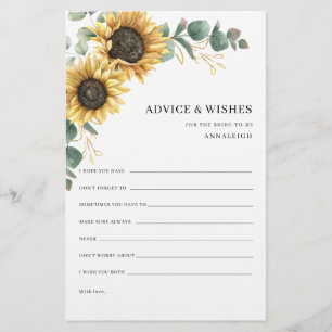 Tarjeta de asesoramiento de ducha de novia floral 