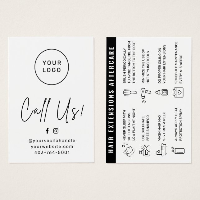 Tarjeta de asesoramiento de extensión aérea (Anverso y reverso)