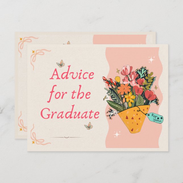 Tarjeta de asesoramiento de graduación divertida y (Anverso / Reverso)