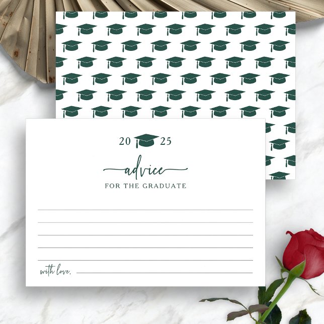 Tarjeta de asesoramiento de graduado verde (Green Graduate Advice Enclosure Card by Painted Paperie
)