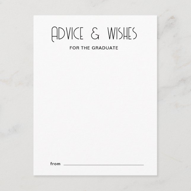 Tarjeta de asesoramiento de posgrado para tipograf (Anverso)