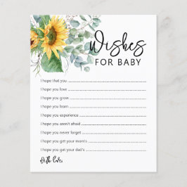 Tarjeta de asesoramiento de Wish for Baby Baby Sho