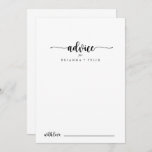 Tarjeta de asesoramiento del Boda de caligrafía mi<br><div class="desc">Esta minimalista tarjeta de boda caligráfico es perfecta para un boda rústico. El diseño, sencillo y elegante, presenta una tipografía de escritura clásica y elegante en blanco y negro. Estas tarjetas son perfectas para un boda, una ducha de novia, una ducha de bebé, una fiesta de graduación y más. Personalice...</div>